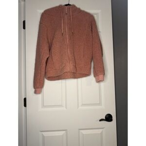 Zella Hooded Fleece Jacket Medium Mauve
